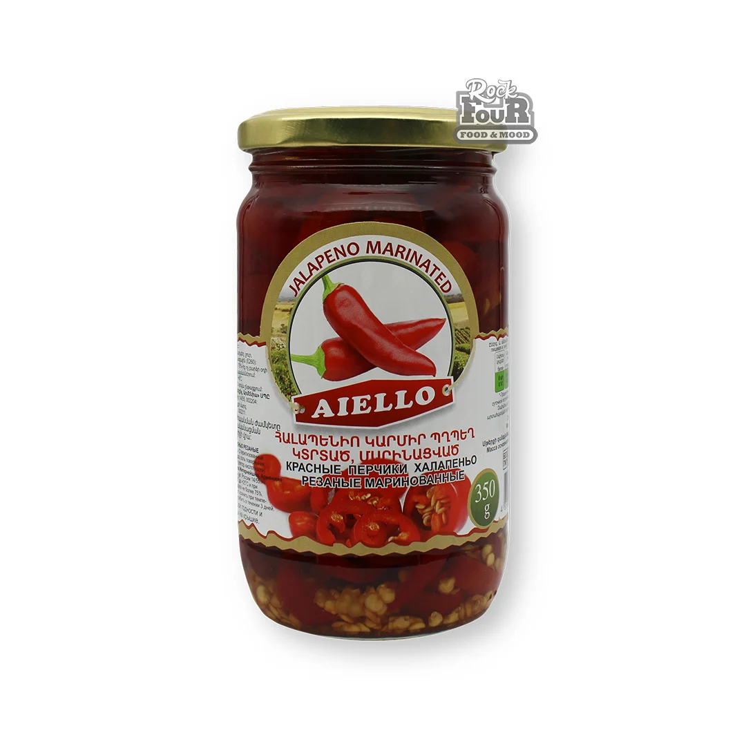 Pickled red jalapeno "AIELLO" 350g